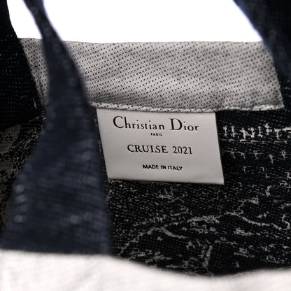 Christian Dior Canvas Print Cruise Tote Ivory Black 5 of 5