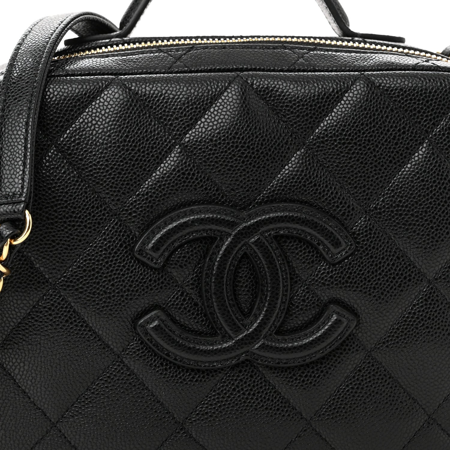 Chanel Caviar Quilted CC Small Top Handle Vanity Case Black 8 of 10