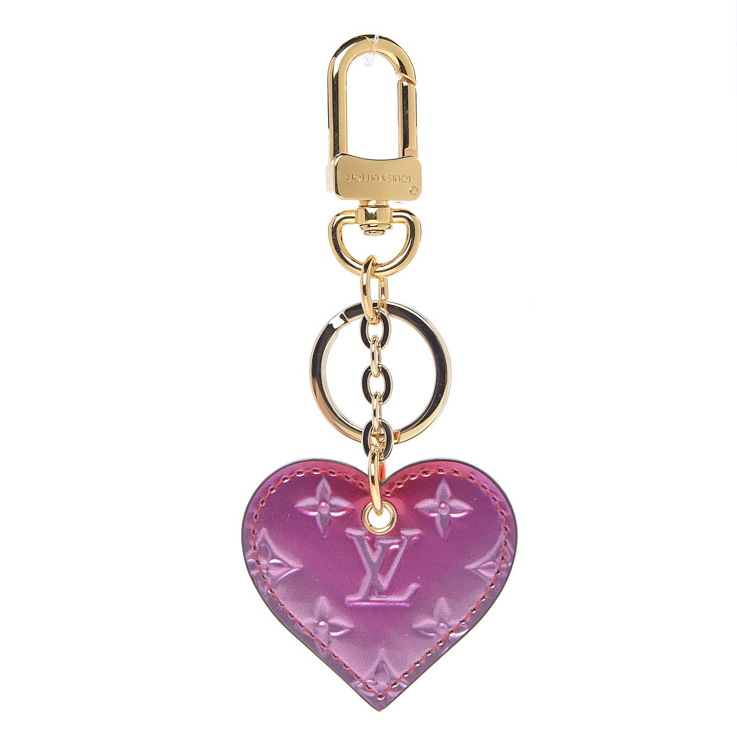 Vernis Degrade Love Lock Heart Key Holder Bag Charm Pink Red