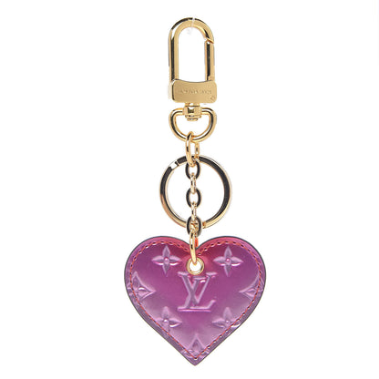 Louis Vuitton Vernis Degrade Love Lock Heart Key Holder Bag Charm Pink Red 1 of 4