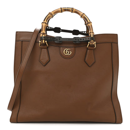 Gucci Wonka Grain Calfskin Medium Diana Tote Bag Cuir Yellow Fluo 1 of 10