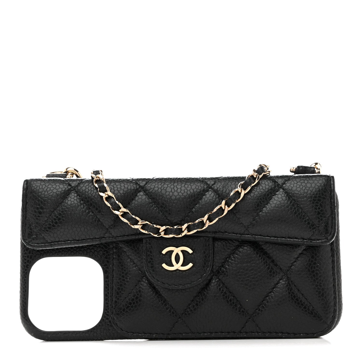 Chanel Caviar Quilted Pearl Crush iPhone XII Pro Max Holder With