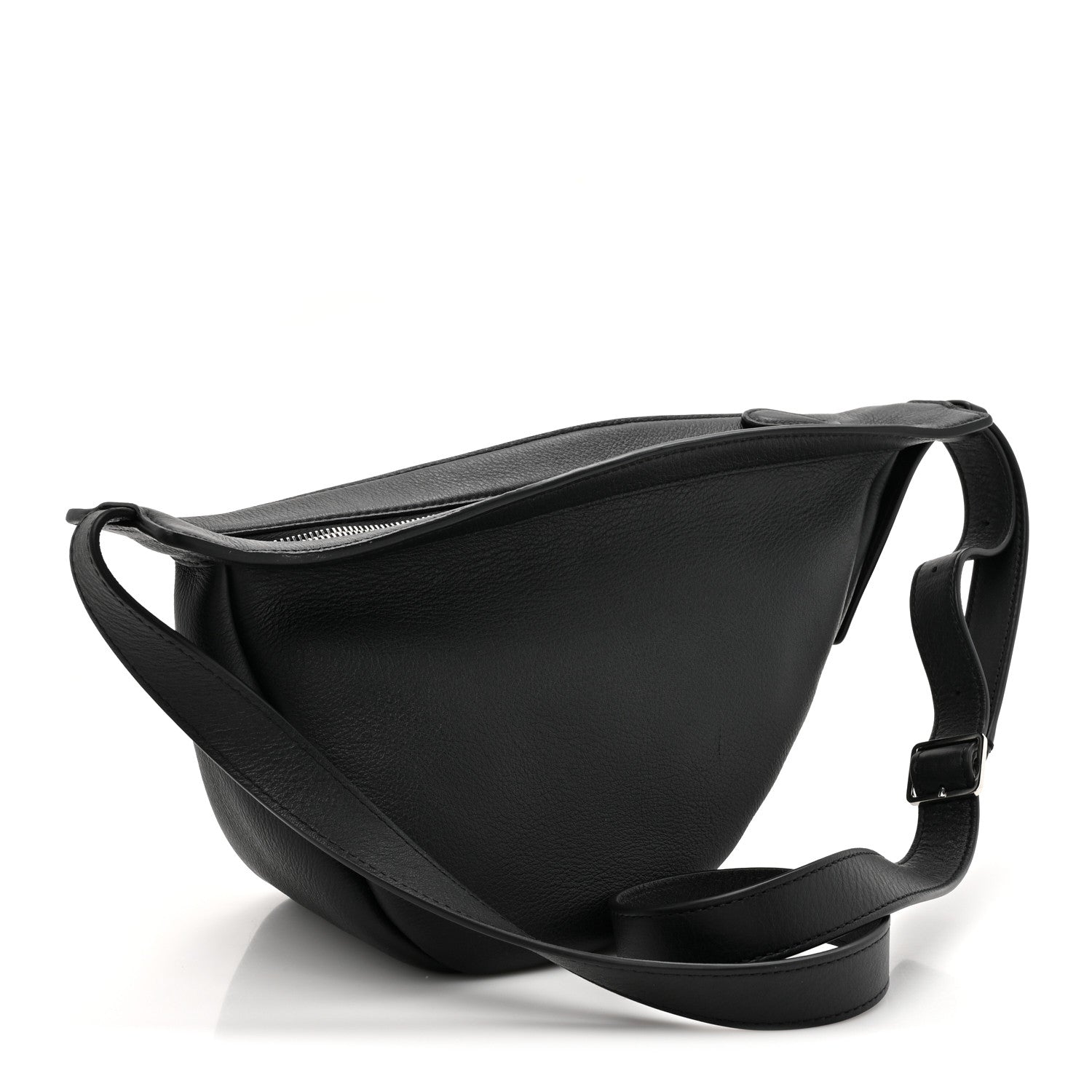 The Row Smooth Calfskin Small Slouchy Banana Bag Black 2 of 9