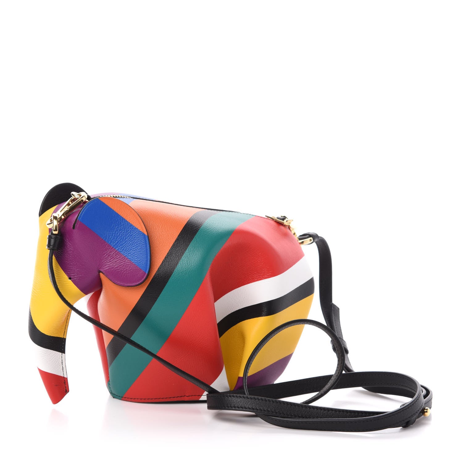Loewe Calfskin Mini Striped Elephant Crossbody Bag Multicolor 3 of 9