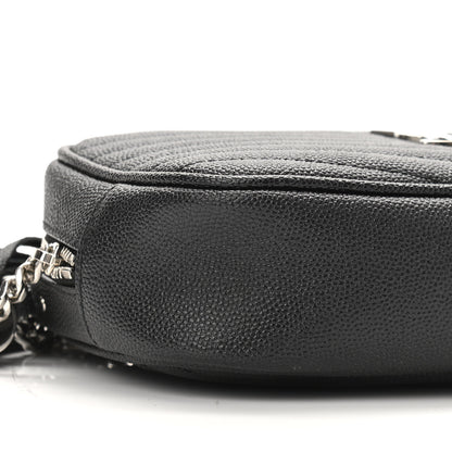 Saint Laurent Grain De Poudre Matelasse Monogram Mini Lou Camera Bag Black 9 of 11