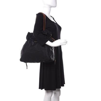 Prada Tessuto Nylon Jacquard Logo Tote Black 2 of 13