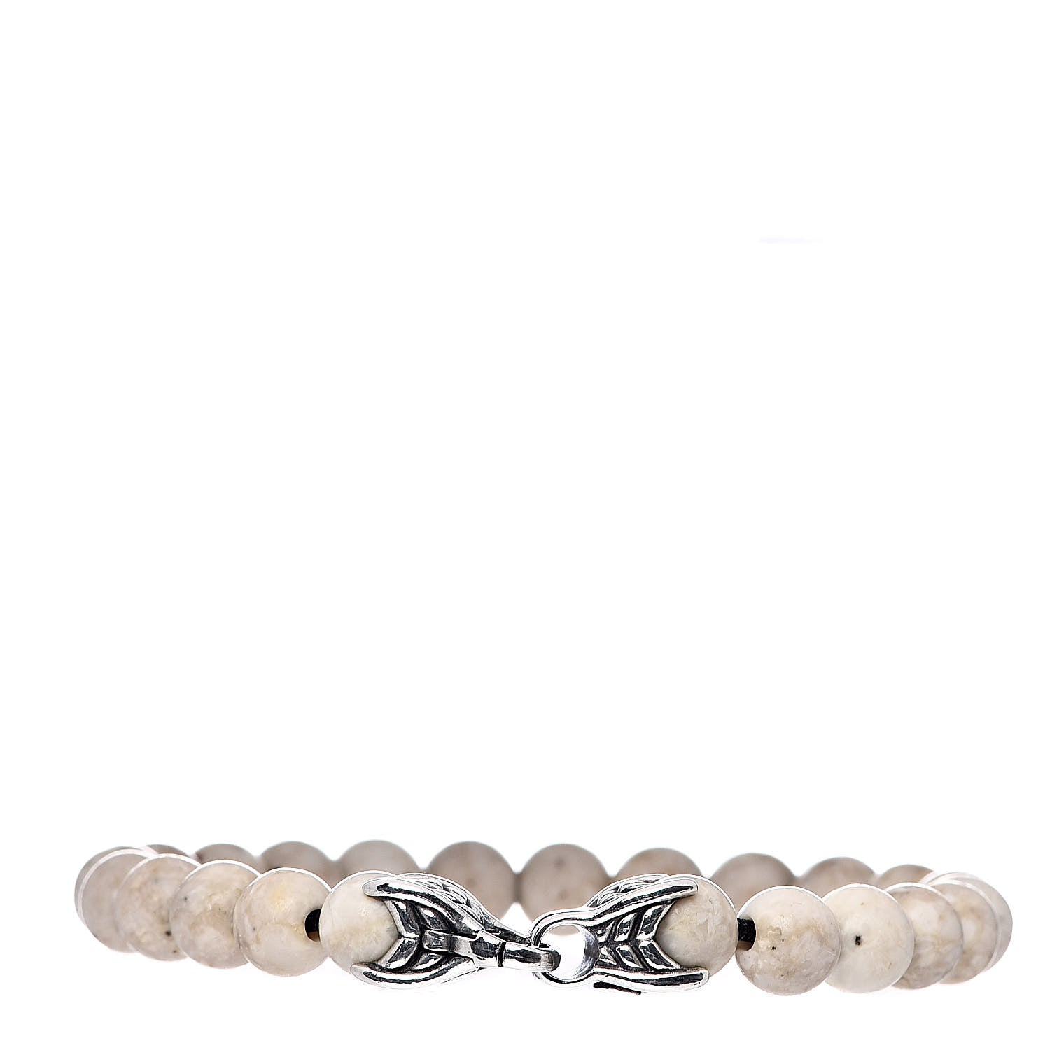 David Yurman Sterling Silver Riverstone 8mm Spiritual Beads Bracelet 3 of 5