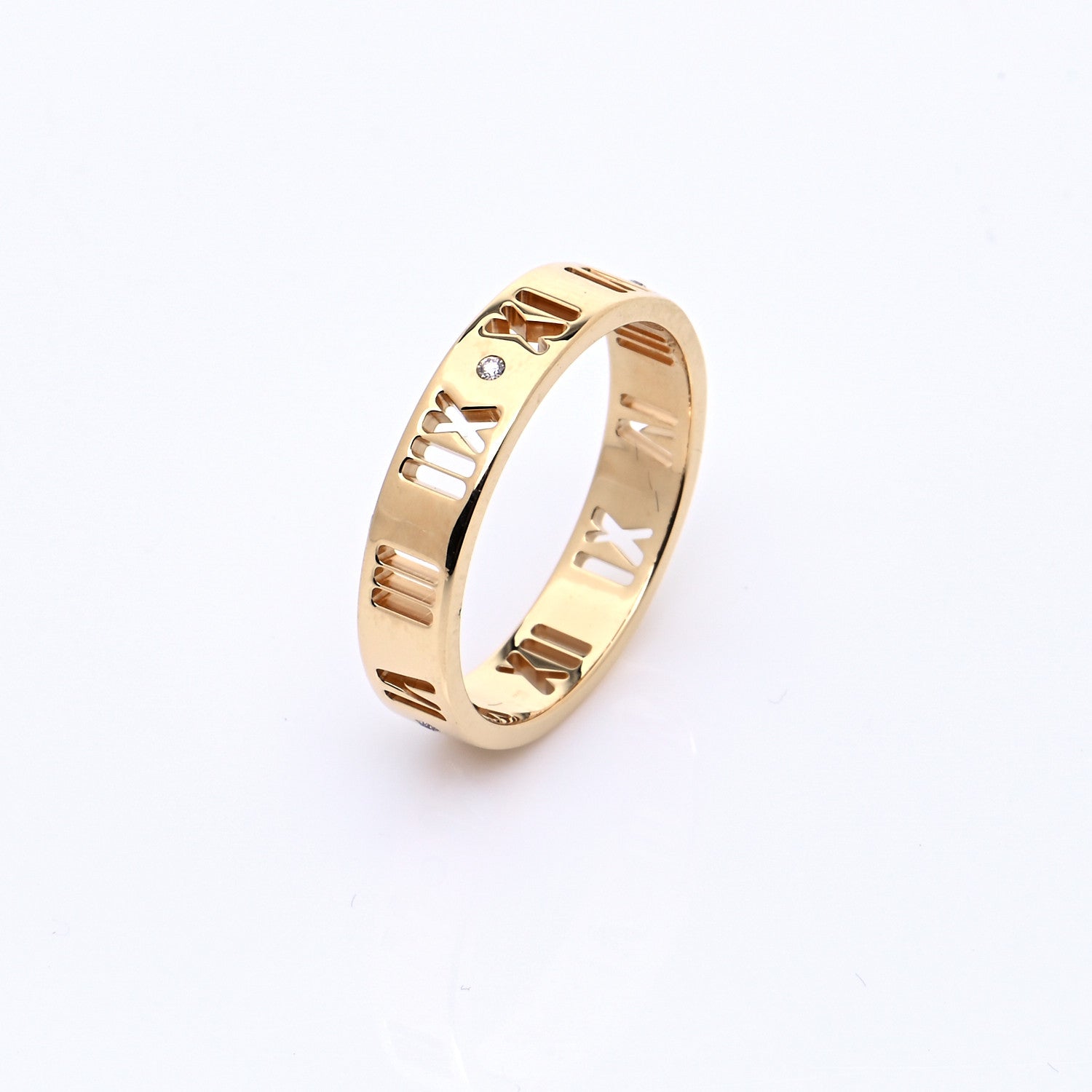 Tiffany 18K Yellow Gold Diamond Wide Atlas Pierced Ring 60 9.25 4 of 6