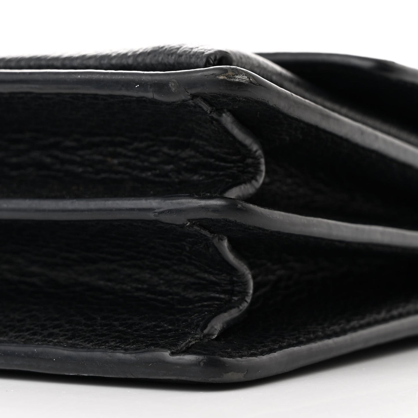 Grained Calfskin Medium Monogram Sunset Satchel Black