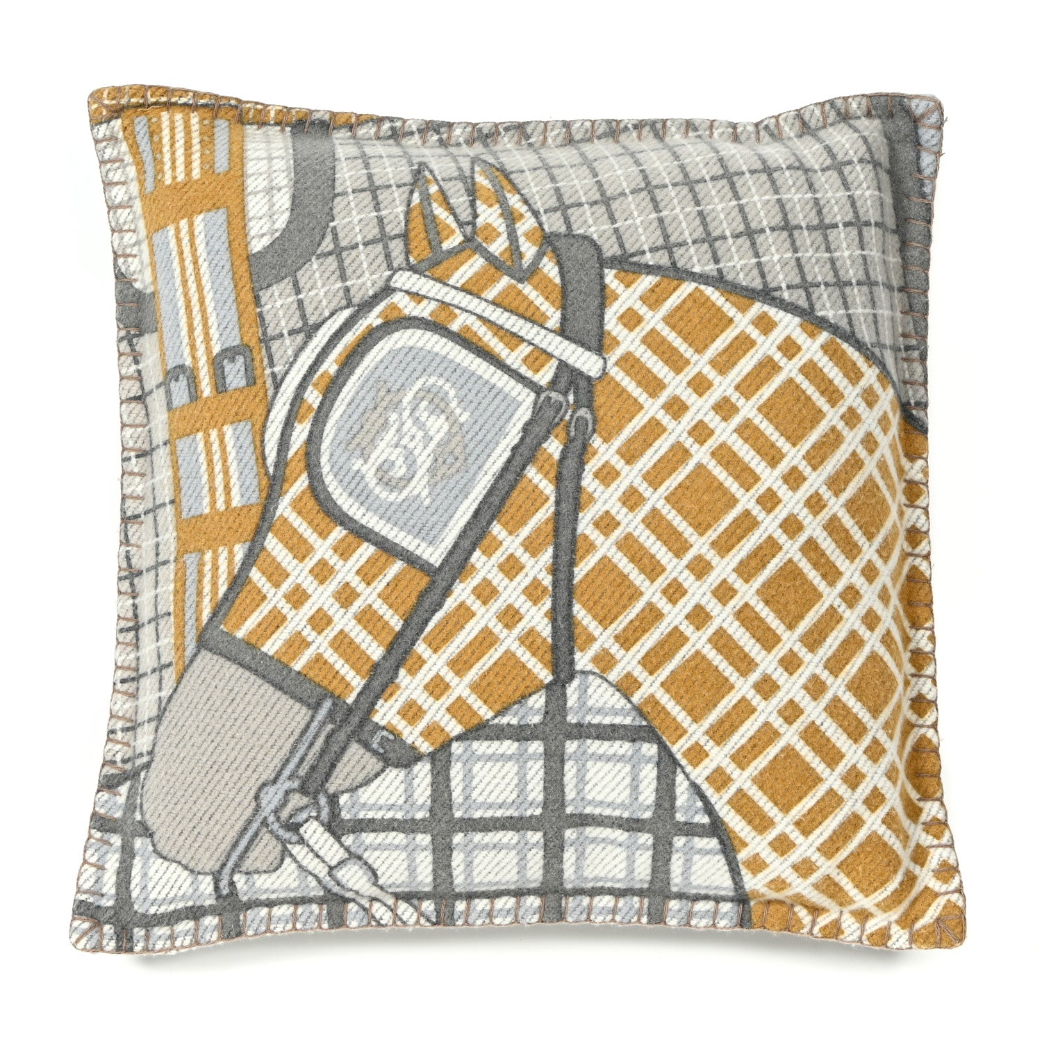 Hermes Wool Cashmere Pour Sortir Pillow 1 of 3