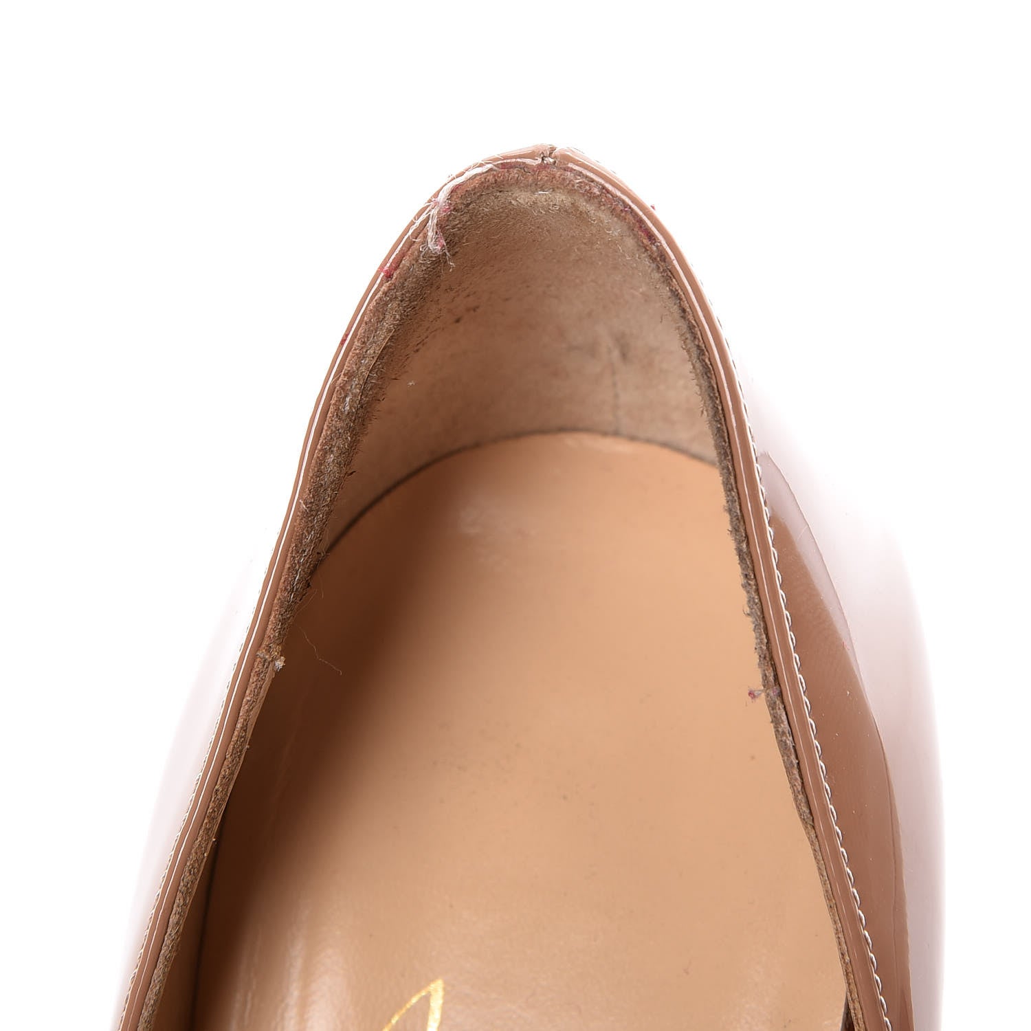 Christian Louboutin Patent Lady Peep 150 Pumps 37 Nude 15 of 17