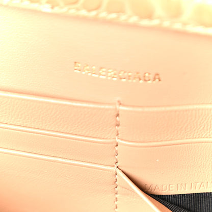 Balenciaga Shiny Calfskin Crocodile Embossed Hourglass Chain Bag Nude Beige 7 of 11
