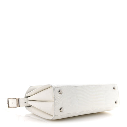 Balenciaga Patent Calfskin Lizard Embossed Medium Ghost Shoulder Bag Optic White 4 of 11