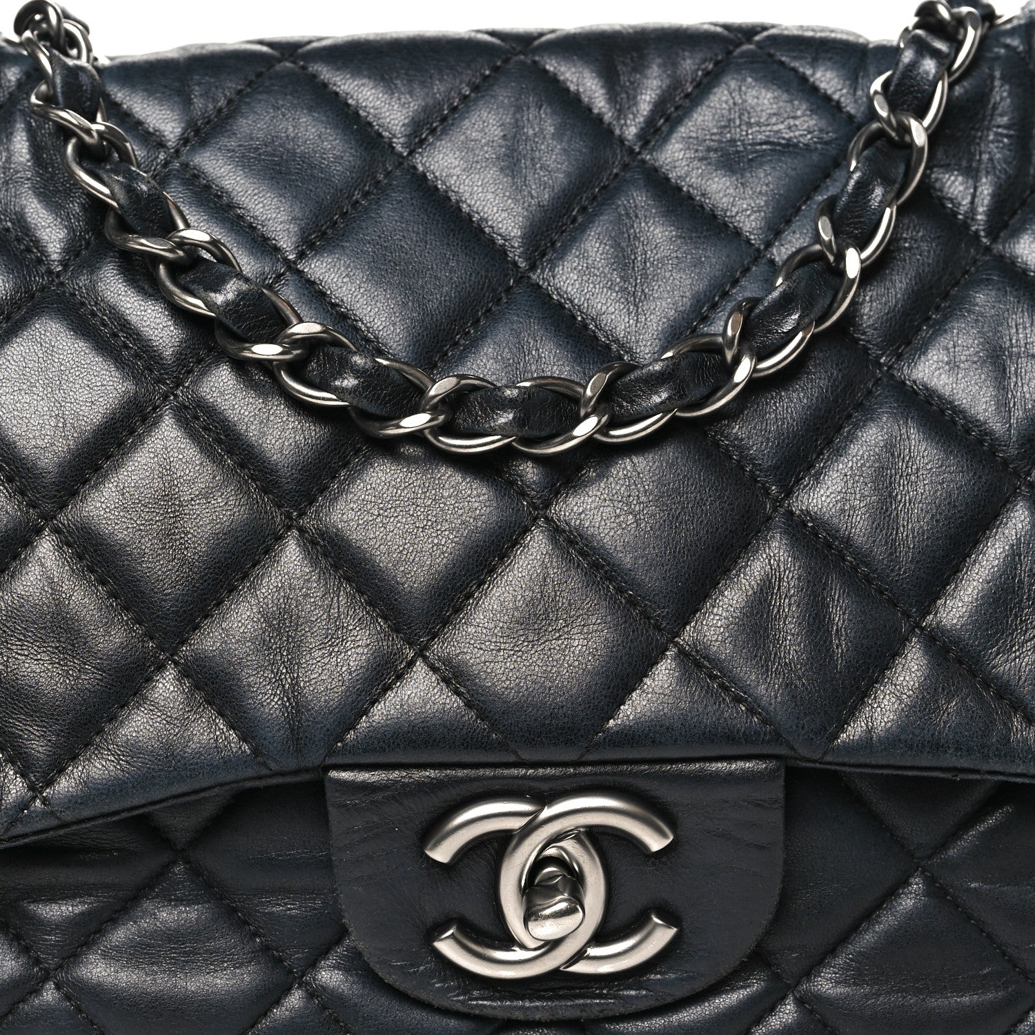 Chanel Lambskin Quilted Jumbo Single Flap Black 8 of 13