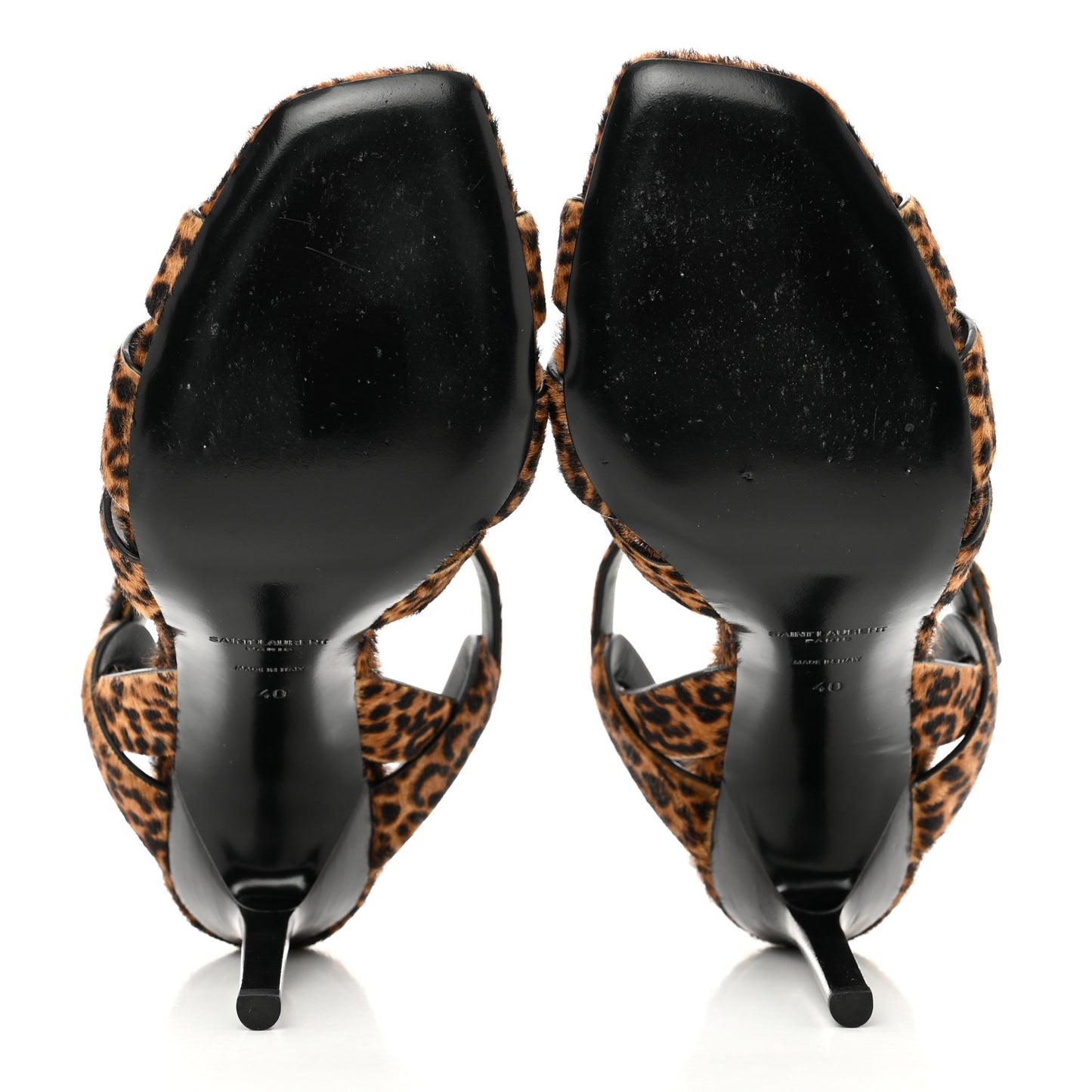 Pony Hair Leopard Print Tribute 105 Sandals 40 Naturale