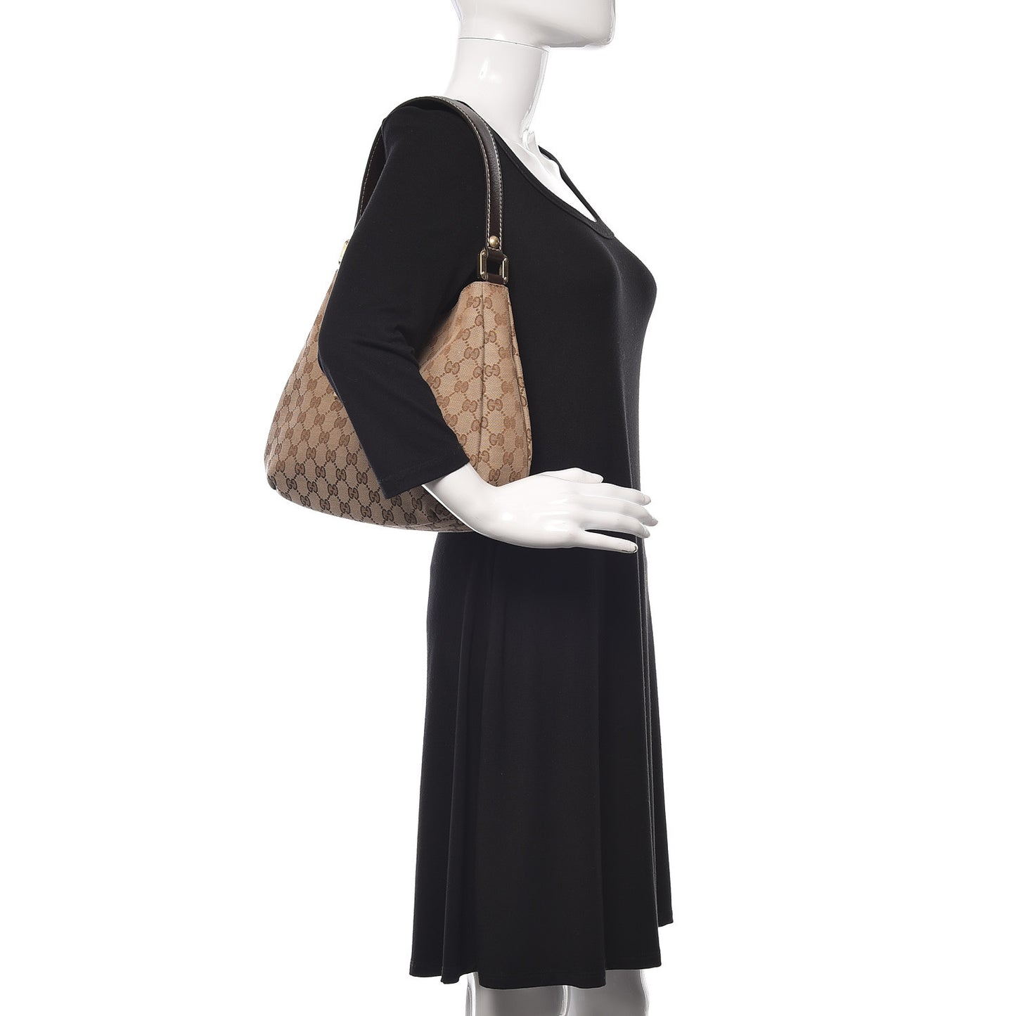 Monogram Medium New Ladies Web Hobo Dark Brown