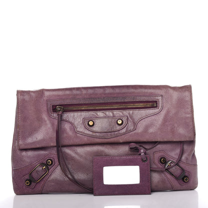 Balenciaga Agneau Classic Hardware Envelope Clutch Murier 2 of 9