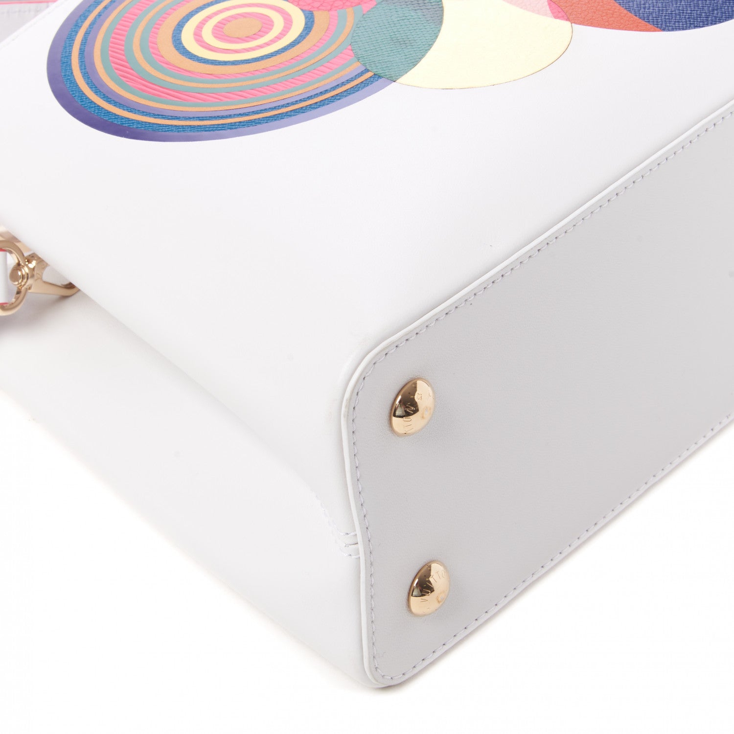 Louis Vuitton Lambskin Artycapucines MM Beatriz Milhazes Multicolor White 5 of 9