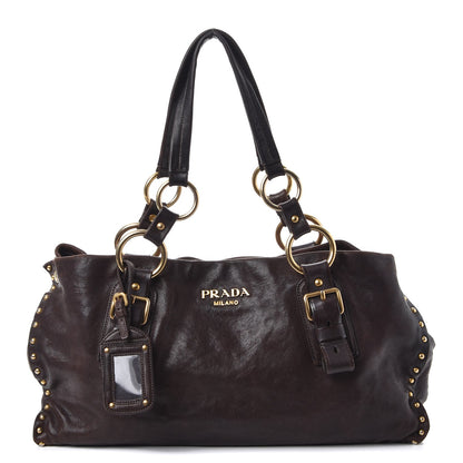 Prada Nappa Studded Aviator Shopping Tote Caffe 1 of 28