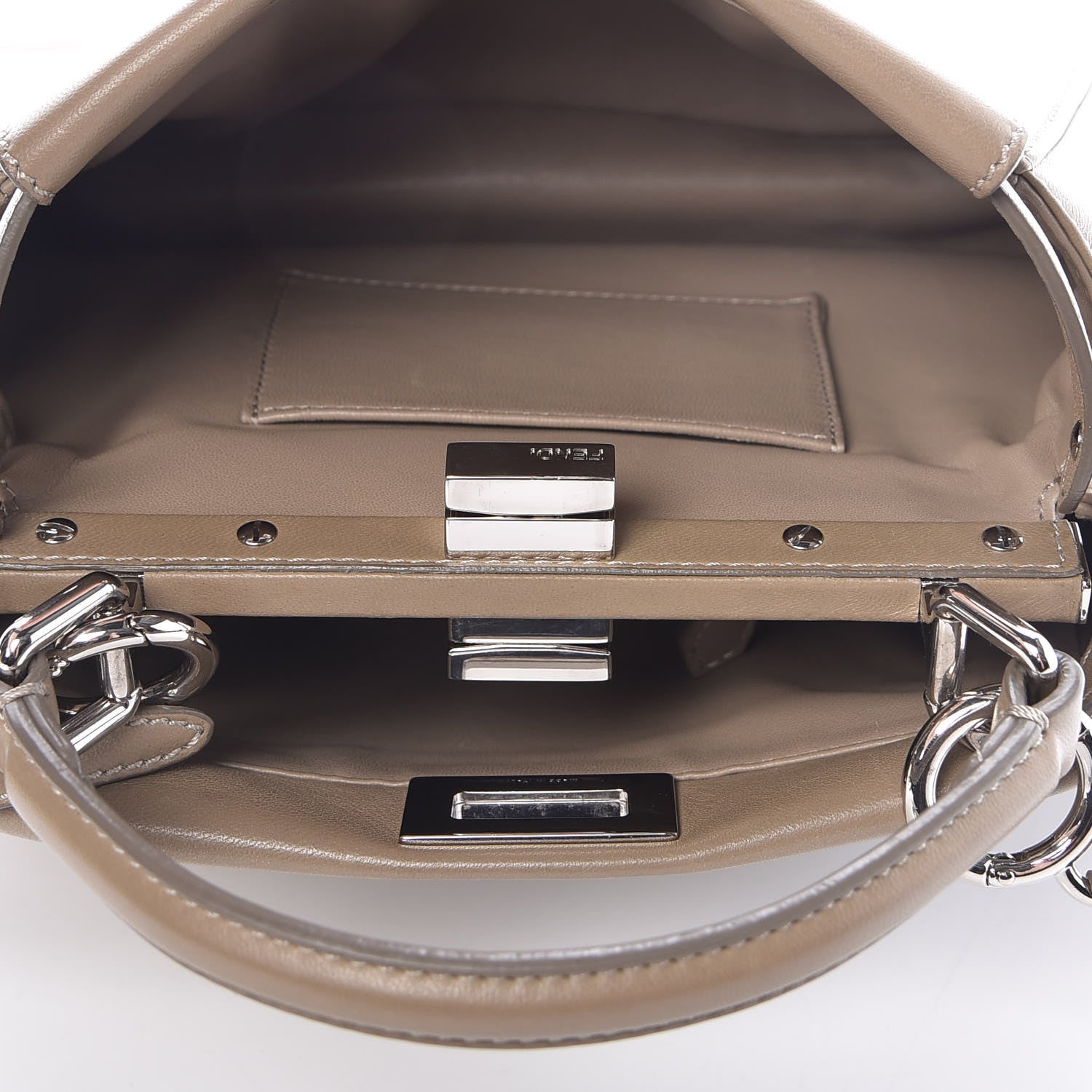 Fendi Nappa Mini Peekaboo Iconic Satchel Tortora 6 of 8