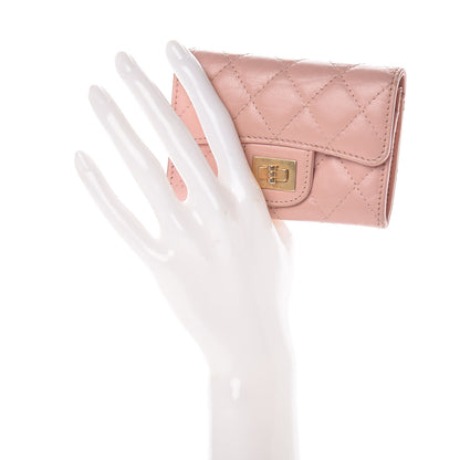 Chanel Aged Calfskin Quilted Reissue Flap Card Holder Pink 2 of 15