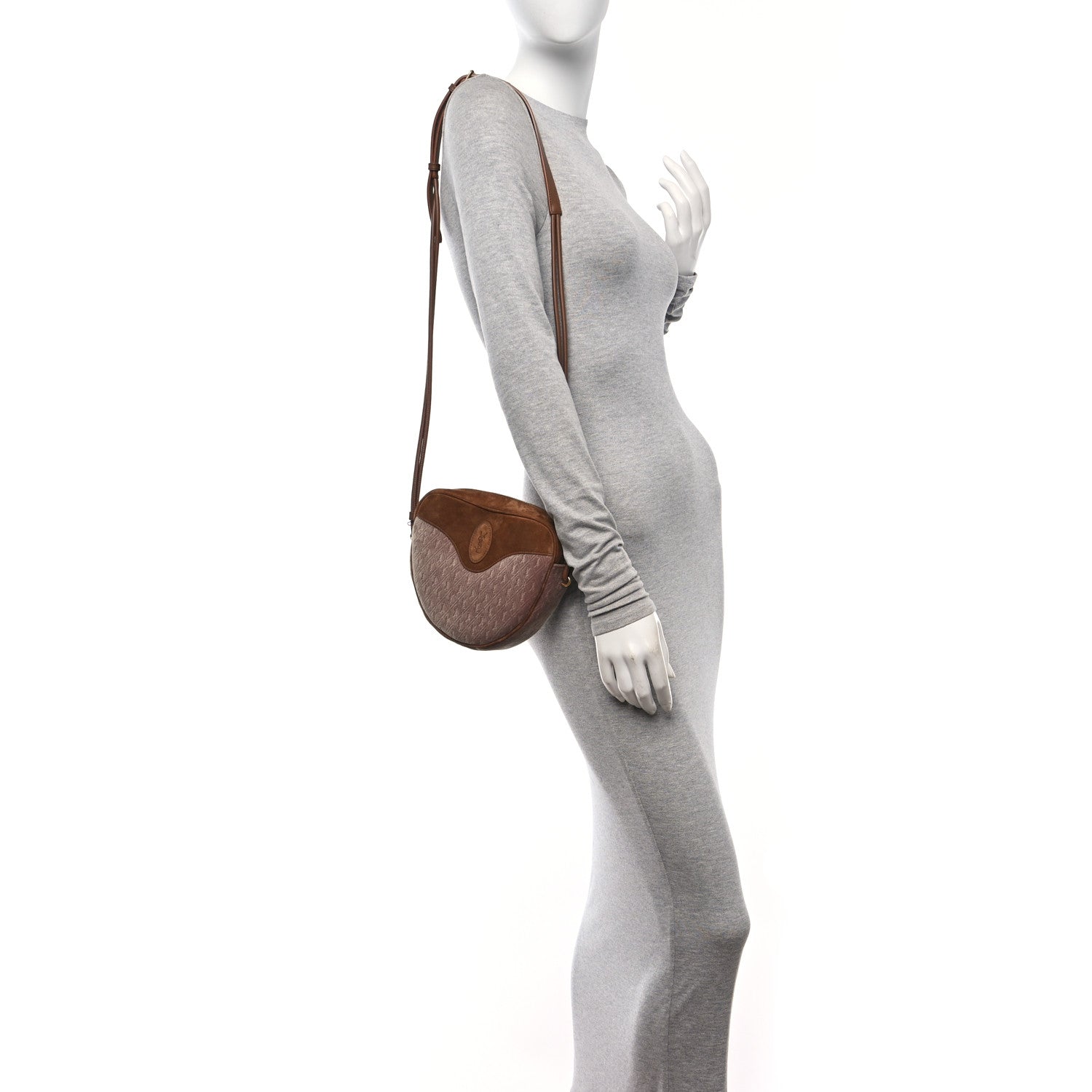 Saint Laurent Velvet Suede Le Monogramme Coeur Crossbody Brown 2 of 10
