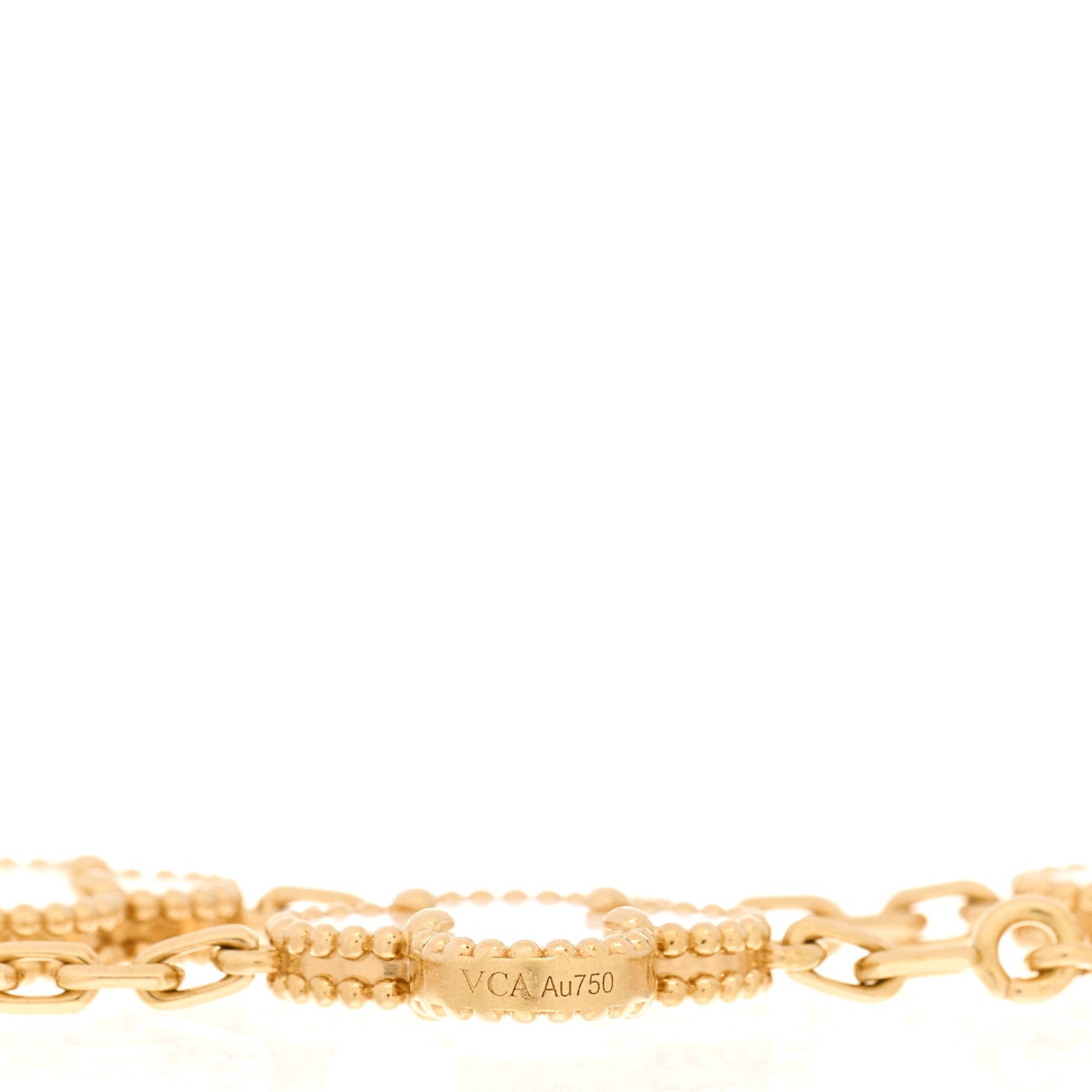 Van Cleef & Arpels 18K Yellow Gold Mother of Pearl 5 Motifs Vintage Alhambra Bracelet 3 of 4