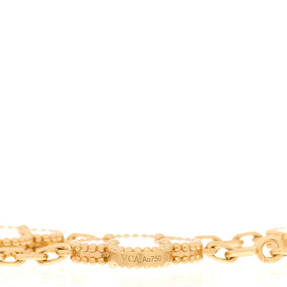 Van Cleef & Arpels 18K Yellow Gold Mother of Pearl 5 Motifs Vintage Alhambra Bracelet 3 of 4