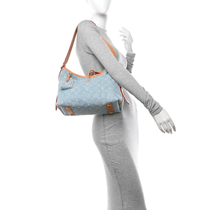 Louis Vuitton Monogram Denim CarryAll PM Sky Blue 2 of 10