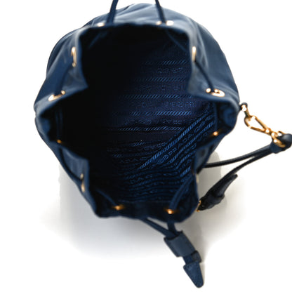 Prada Saffiano Tessuto Nylon Vela Bucket Wristlet Blue 4 of 12