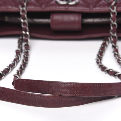 Chanel Crumpled Lambskin Quilted Large CC Shopping Tote Burgundy 11 of 13