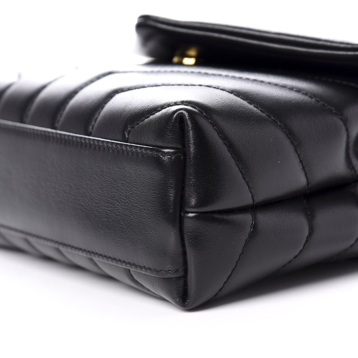 Calfskin Y Quilted Monogram Toy Loulou Crossbody Bag Black