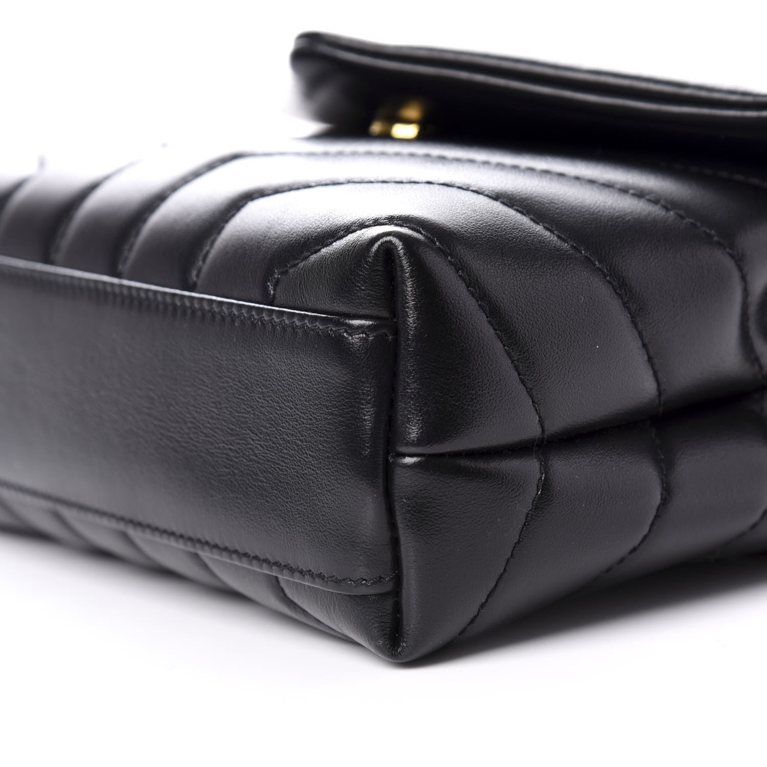 Saint Laurent Calfskin Y Quilted Monogram Toy Loulou Crossbody Bag Black 8 of 9