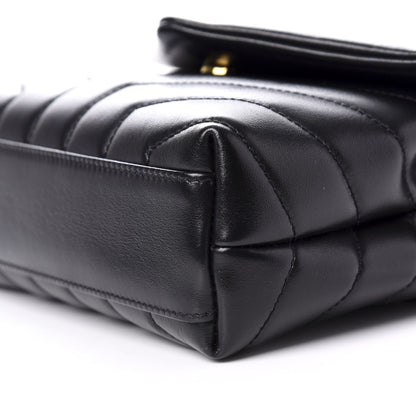 Saint Laurent Calfskin Y Quilted Monogram Toy Loulou Crossbody Bag Black 8 of 9