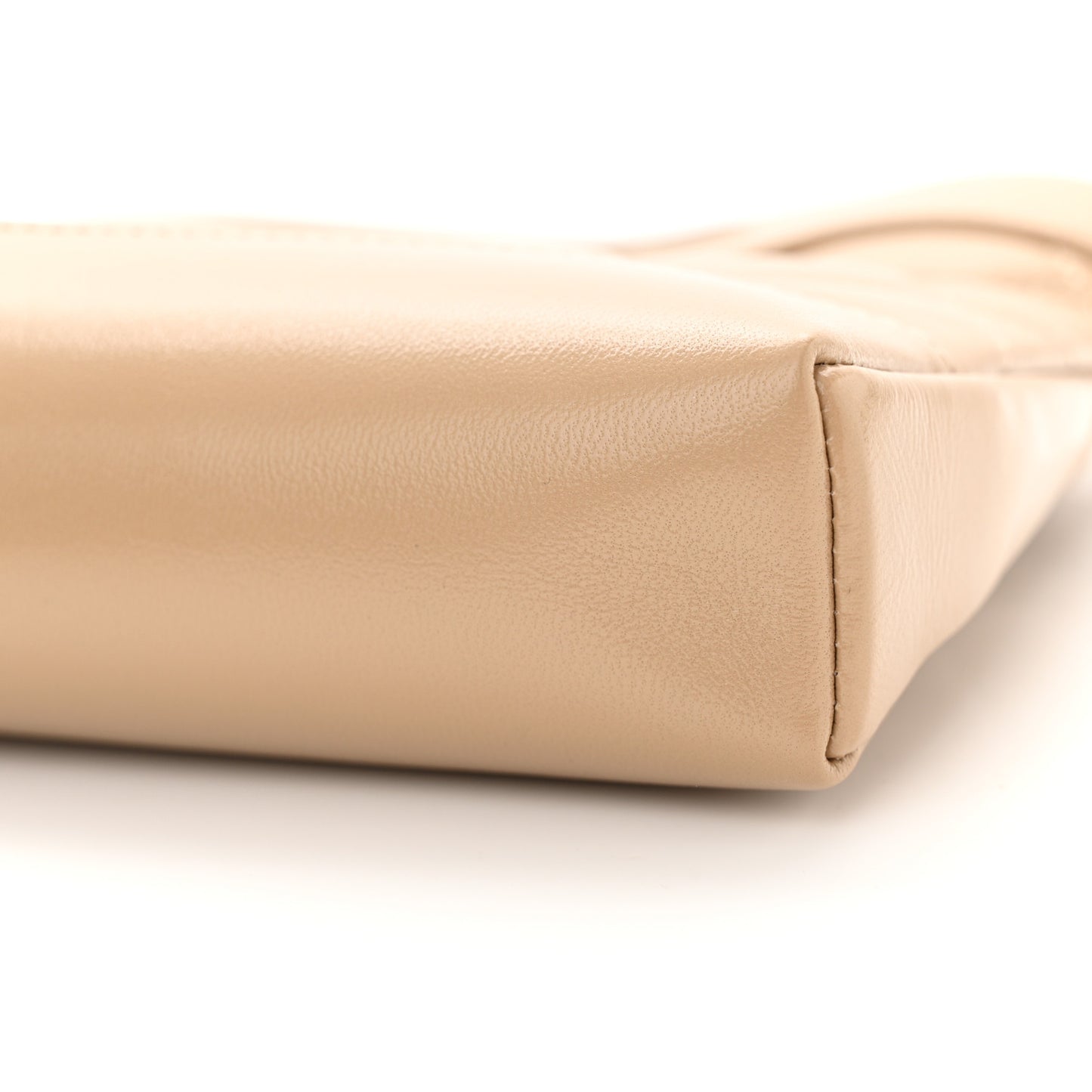 Shiny Crumpled Calfskin Quilted Nano 31 Shopping Bag Beige