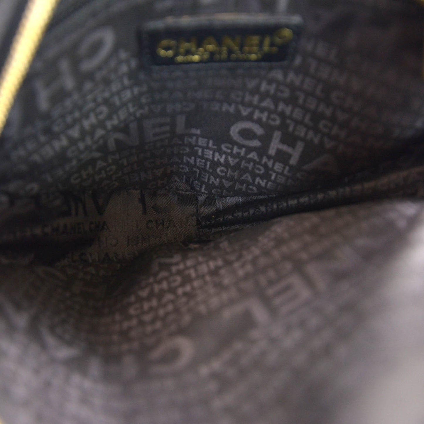 Lambskin Quilted Small CC Wristlet Black