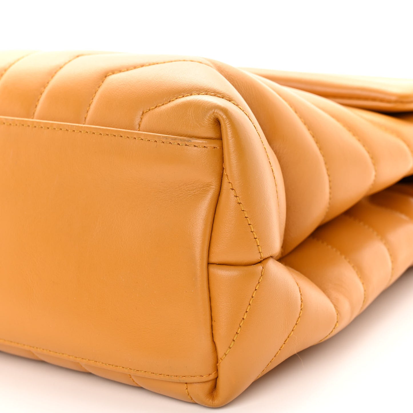 Calfskin Y Quilted Monogram Medium Loulou Chain Satchel Cheddar