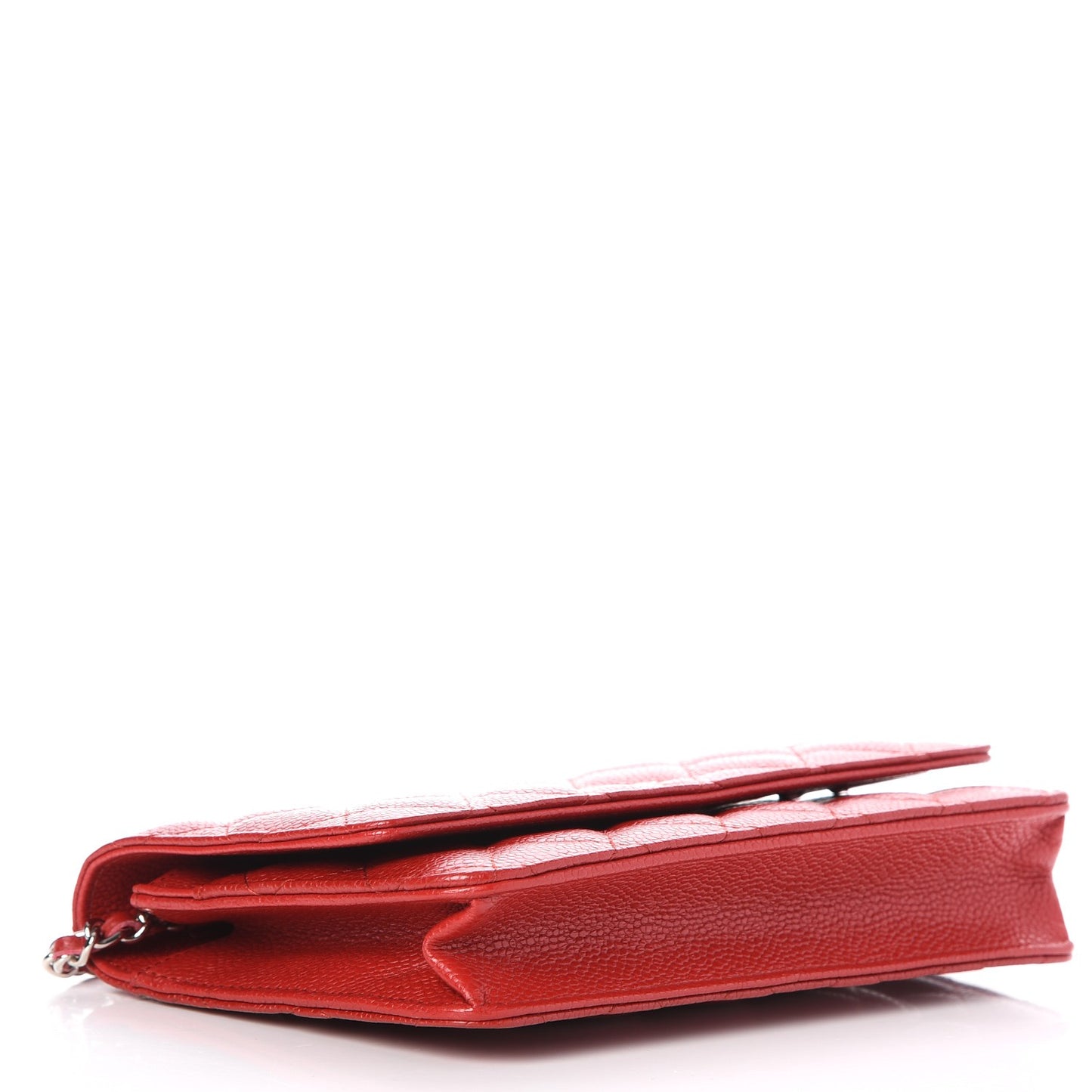 Caviar Quilted Wallet on Chain WOC Red