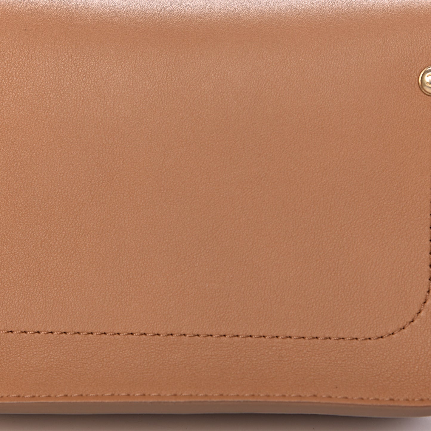 Calfskin Quilted Flap And Coin Purse Light Brown