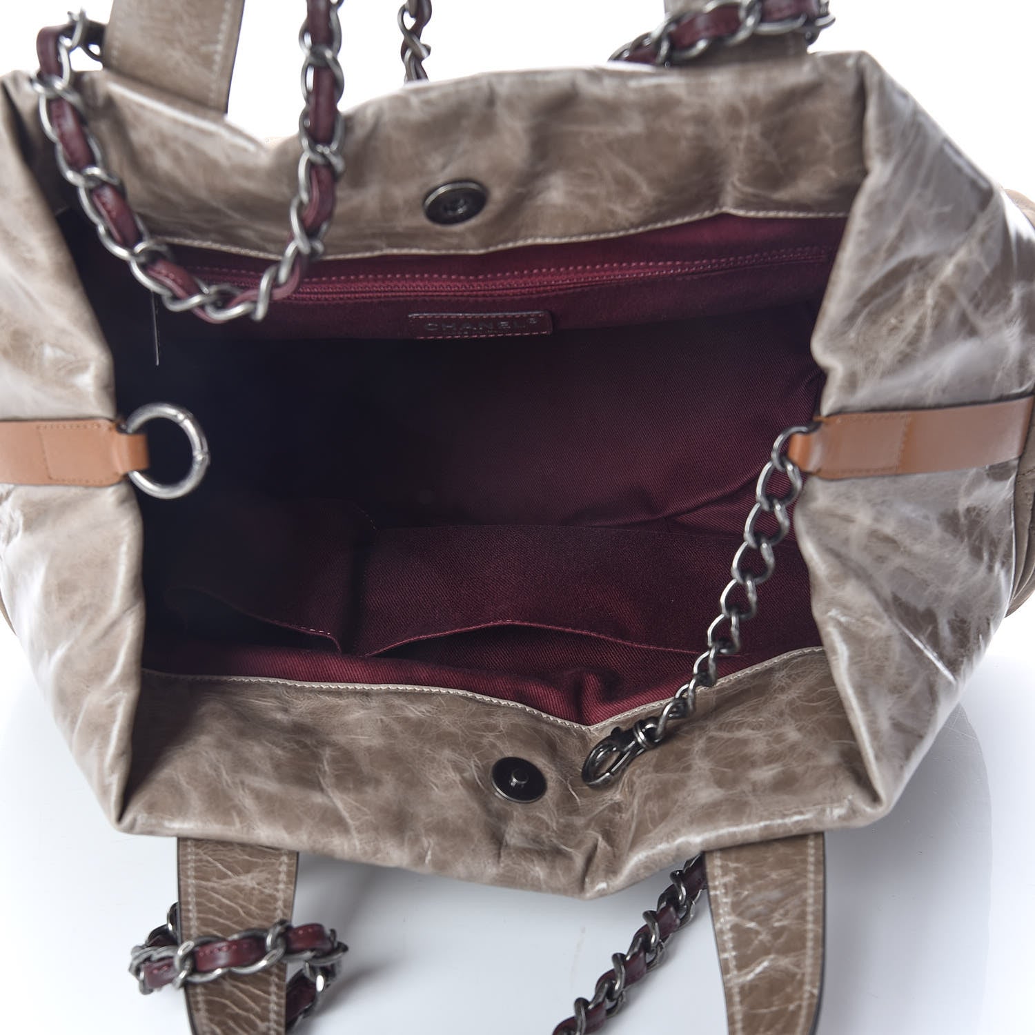 Chanel Iridescent Calfskin Quilted Large In The Mix Tote Khaki 7 of 10
