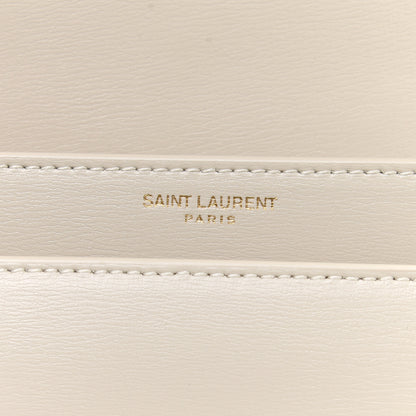 Saint Laurent Smooth Calfskin Medium Monogram Sunset Satchel Blanc Vintage 6 of 10