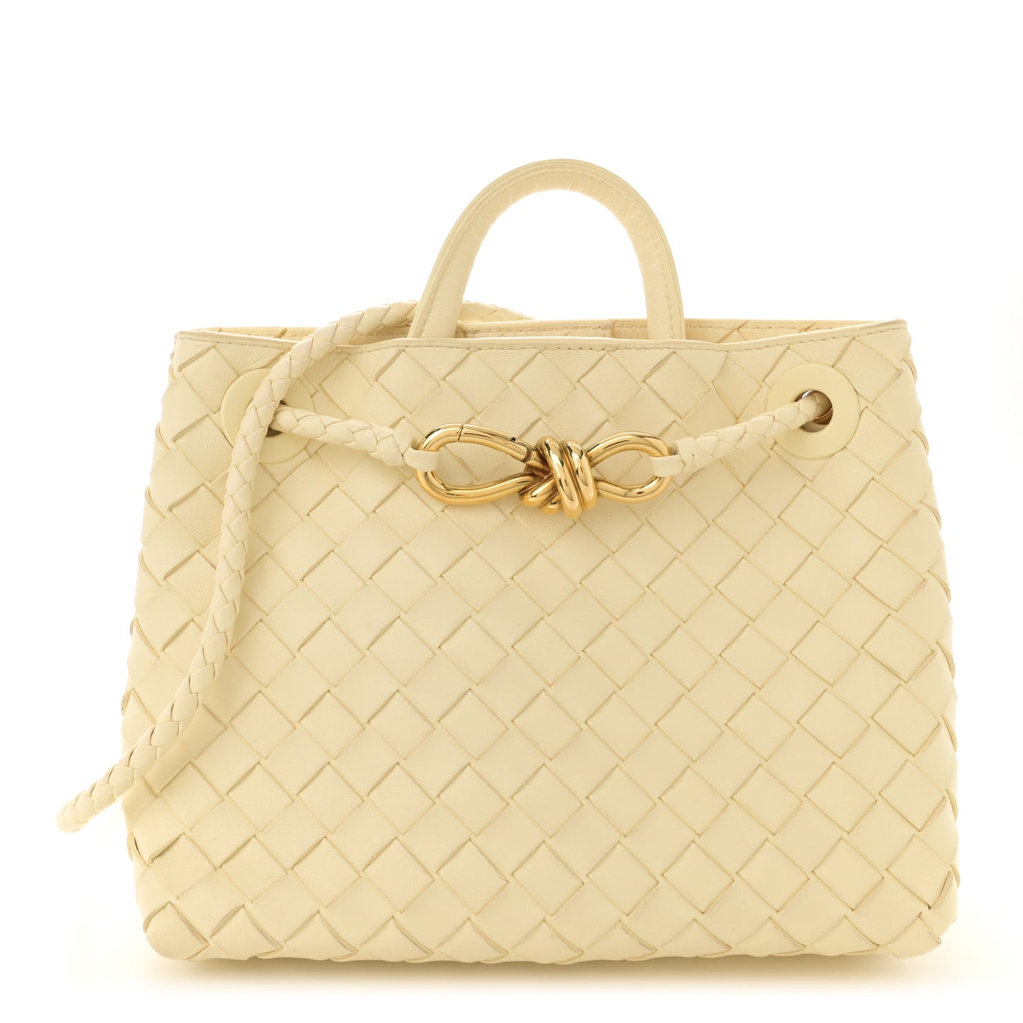 Nappa Intrecciato Small Andiamo Shoulder Bag Chamomile