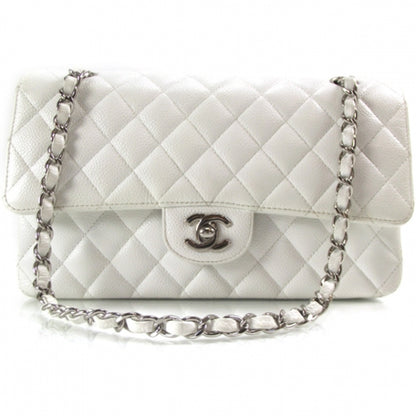 Chanel Caviar Quilted Medium Double Flap White 1 of 12