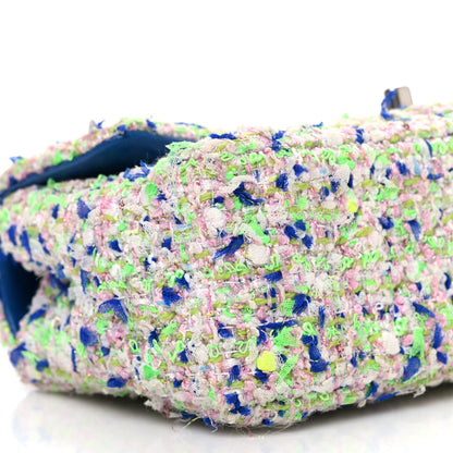 Chanel Tweed Quilted Mini Rectangular Flap White Blue Green 9 of 10