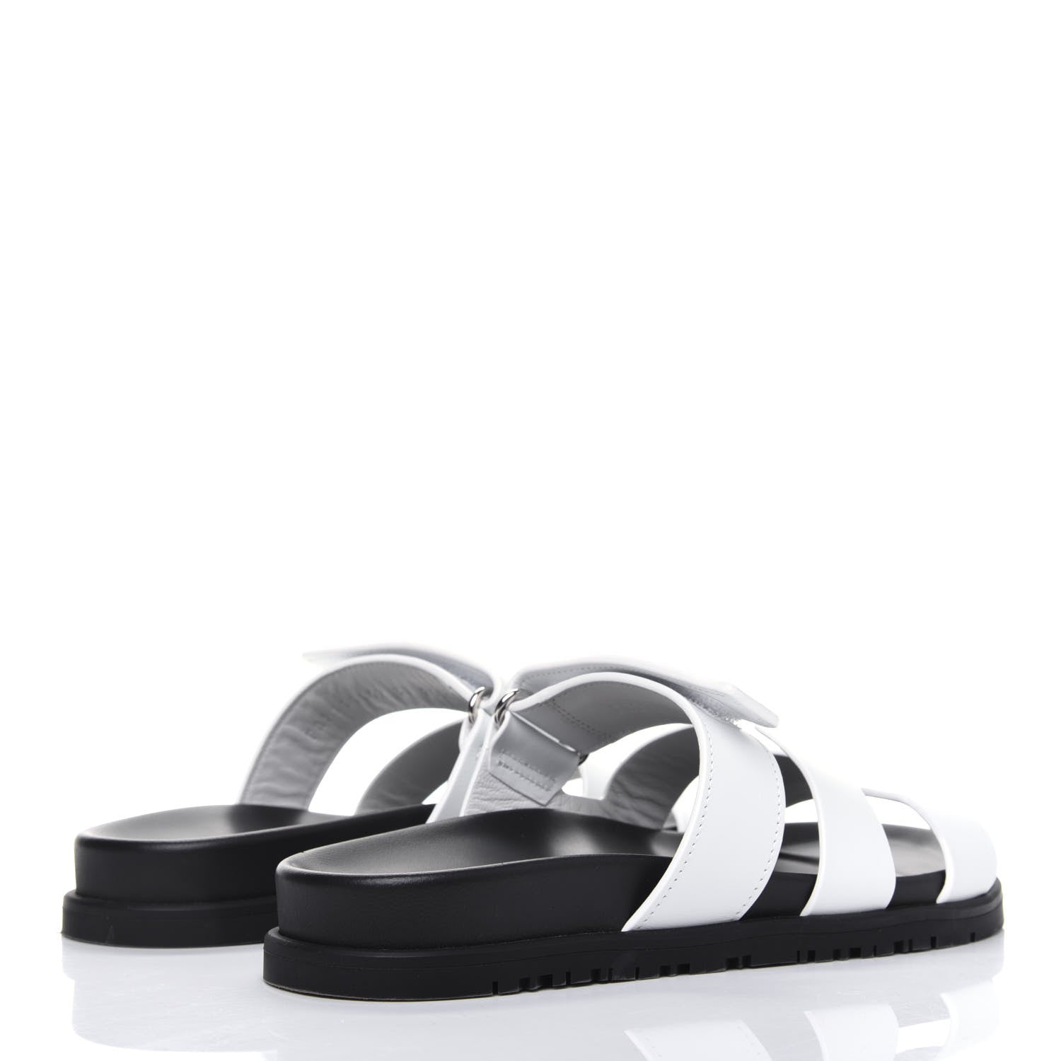 Hermes Calfskin Womens Chypre Sandals 37 White 4 of 9