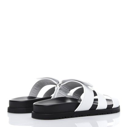 Hermes Calfskin Womens Chypre Sandals 37 White 4 of 9
