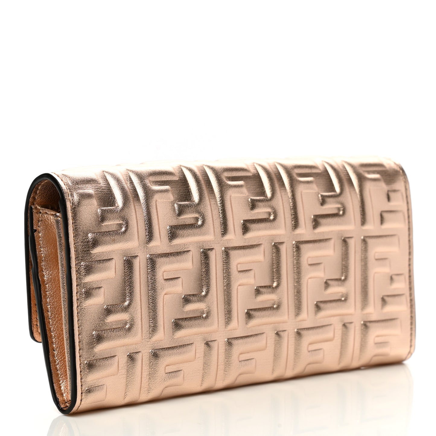 Vitello Laminato FF 1974 Embossed Continental Wallet Rame