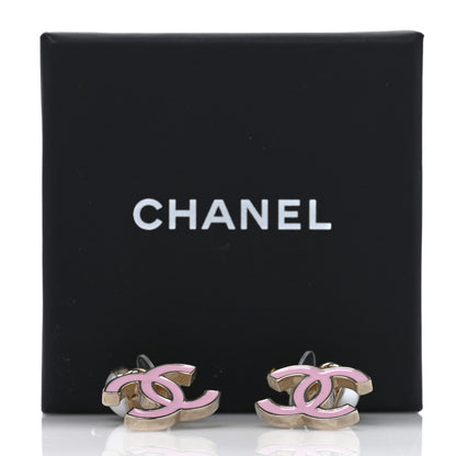 Chanel Pearl Enamel CC Drop Earrings Pink 5 of 5