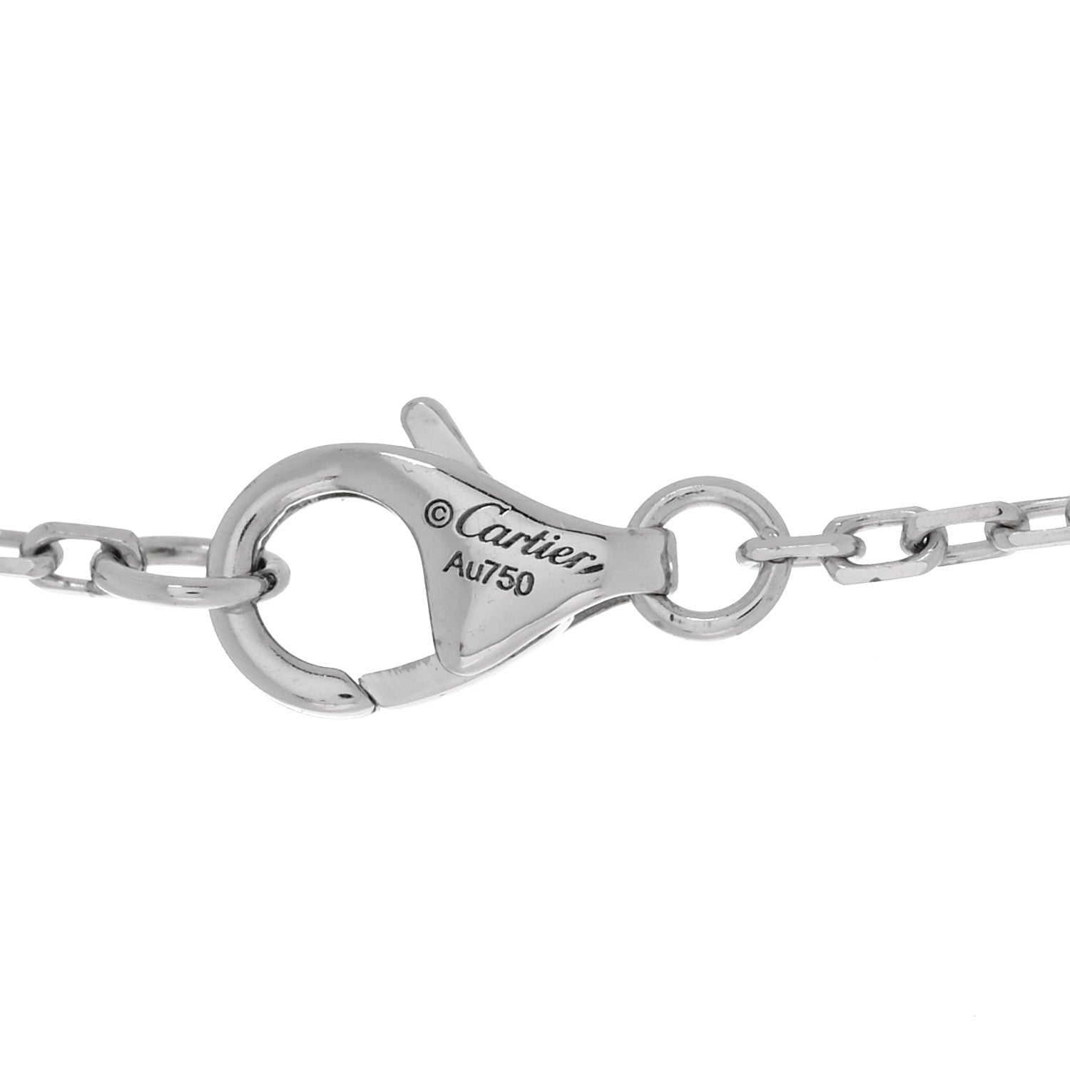 Cartier 18K White Gold Diamond Interlocking LOVE Paved Necklace 4 of 4
