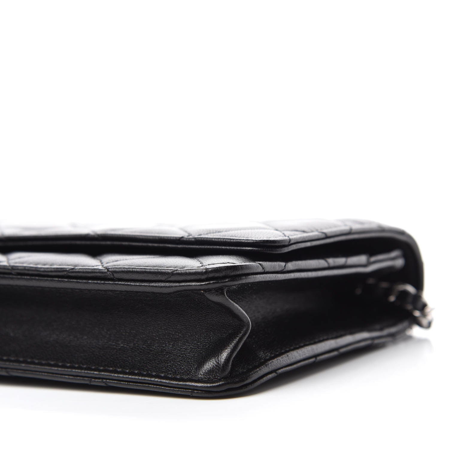 Chanel Lambskin Quilted Wallet On Chain WOC Black 7 of 12